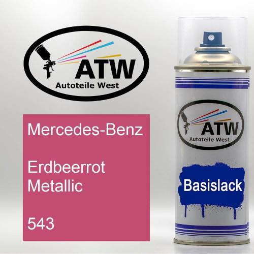 Mercedes-Benz, Erdbeerrot Metallic, 543: 400ml Sprühdose, von ATW Autoteile West.